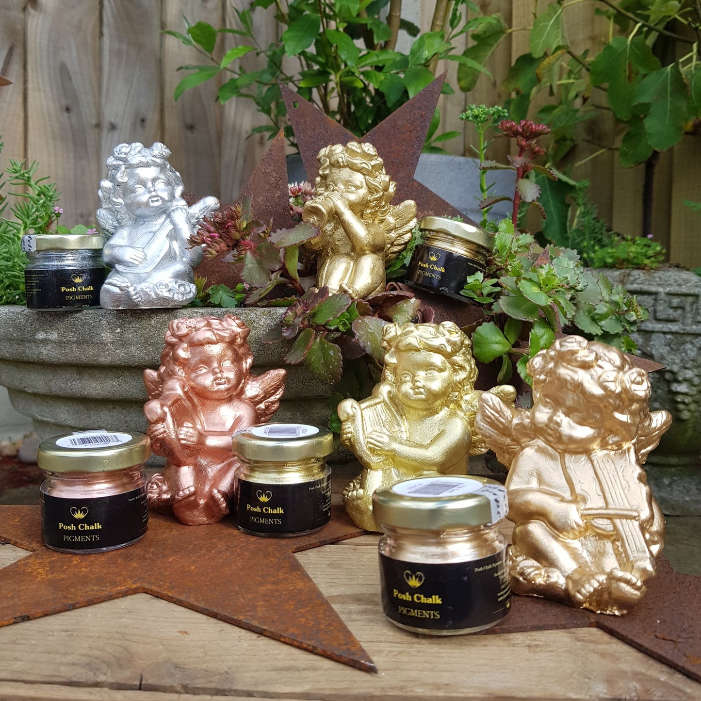 Posh Chalk Metallic Pigment Powders - Orange Gold