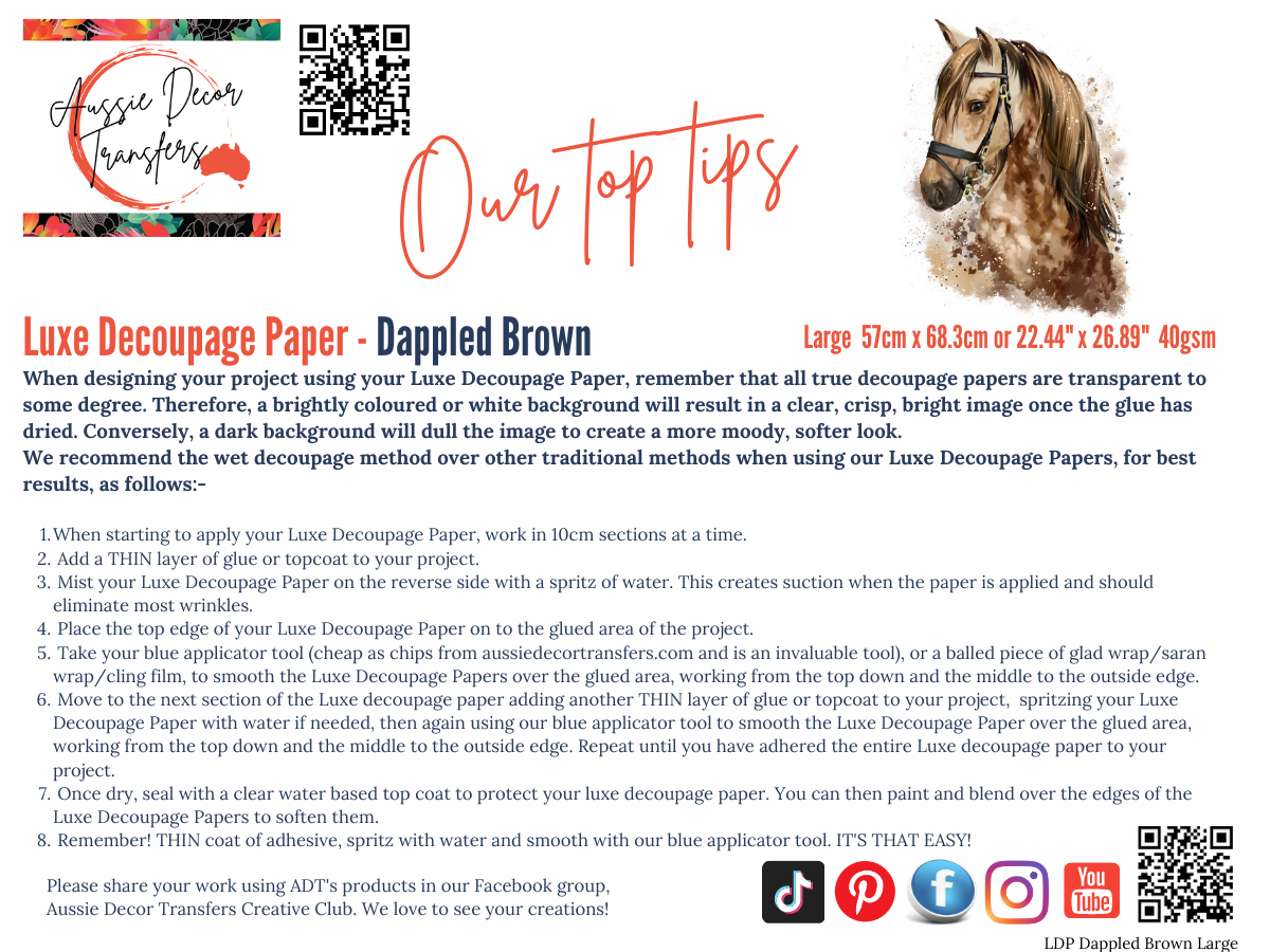 Dappled Brown - Aussie luxe decoupage paper
