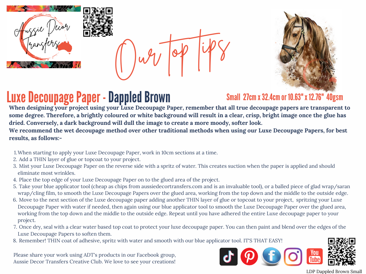 Dappled Brown - Aussie luxe decoupage paper