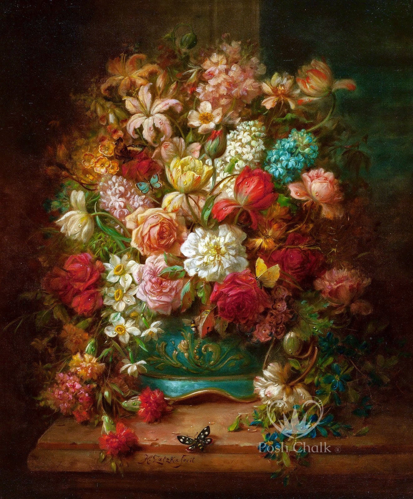 Posh Chalk Decoupage Paper - Bouquet Of Flowers