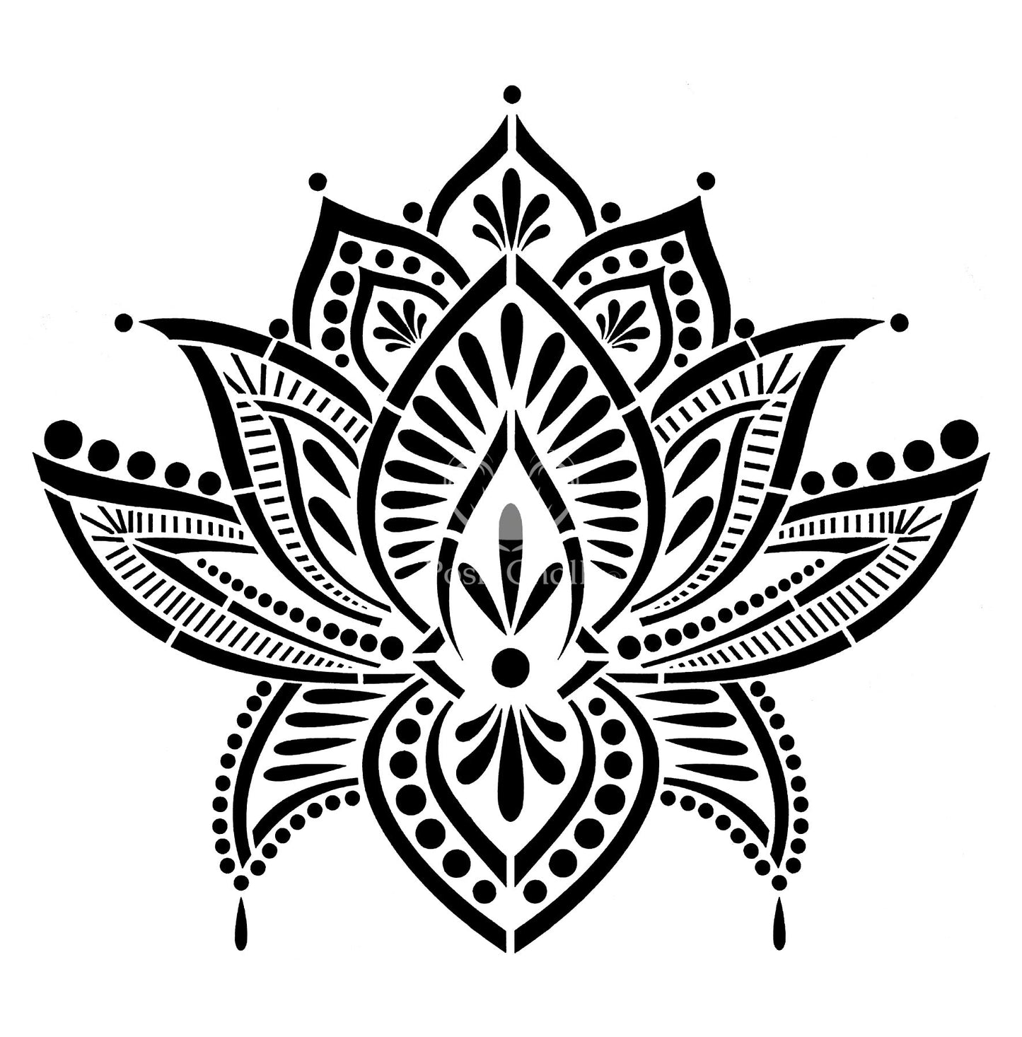 Posh Chalk Stencil - Lotus Blossom