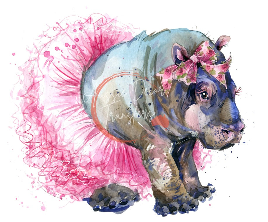 Tutu baby hippo - Aussie luxe decoupage paper