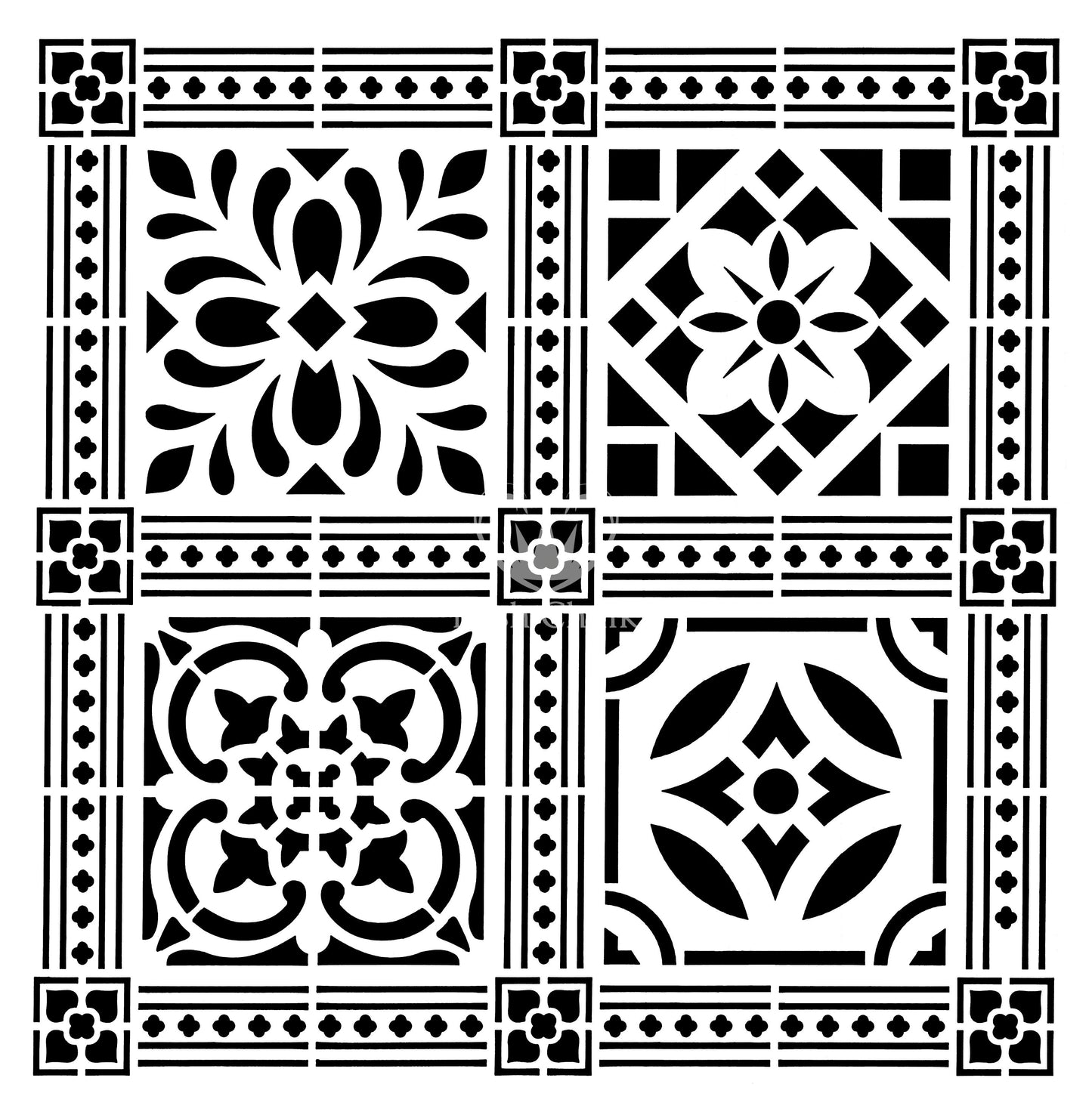 Posh Chalk Stencil - Victorian Tile