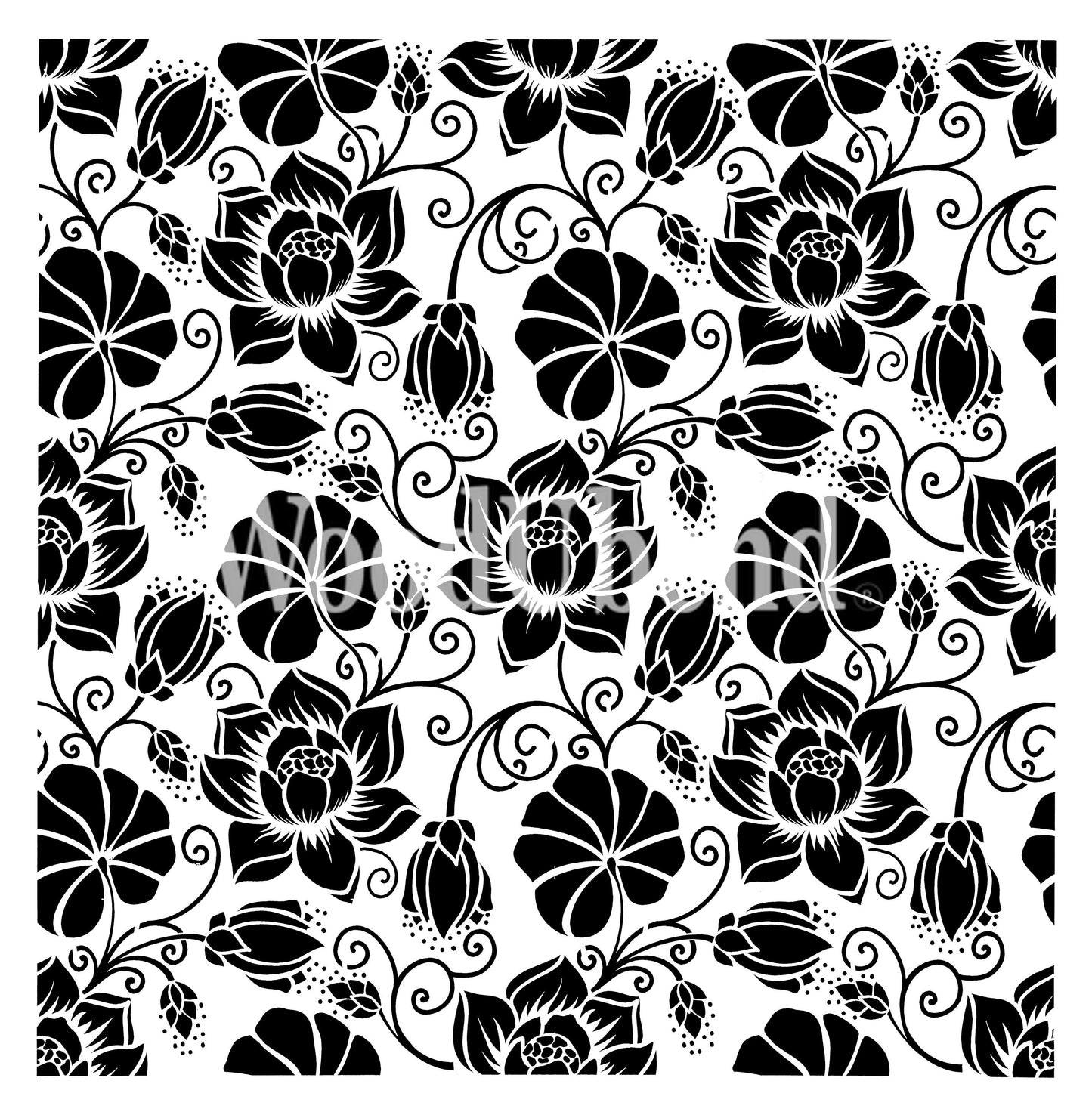 Posh Chalk Stencil - Water Lily Flowers