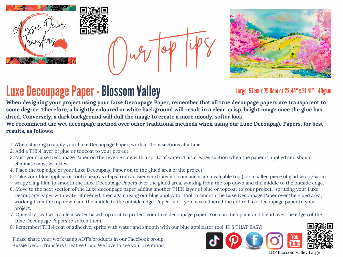 Blossom valley - Aussie luxe decoupage paper