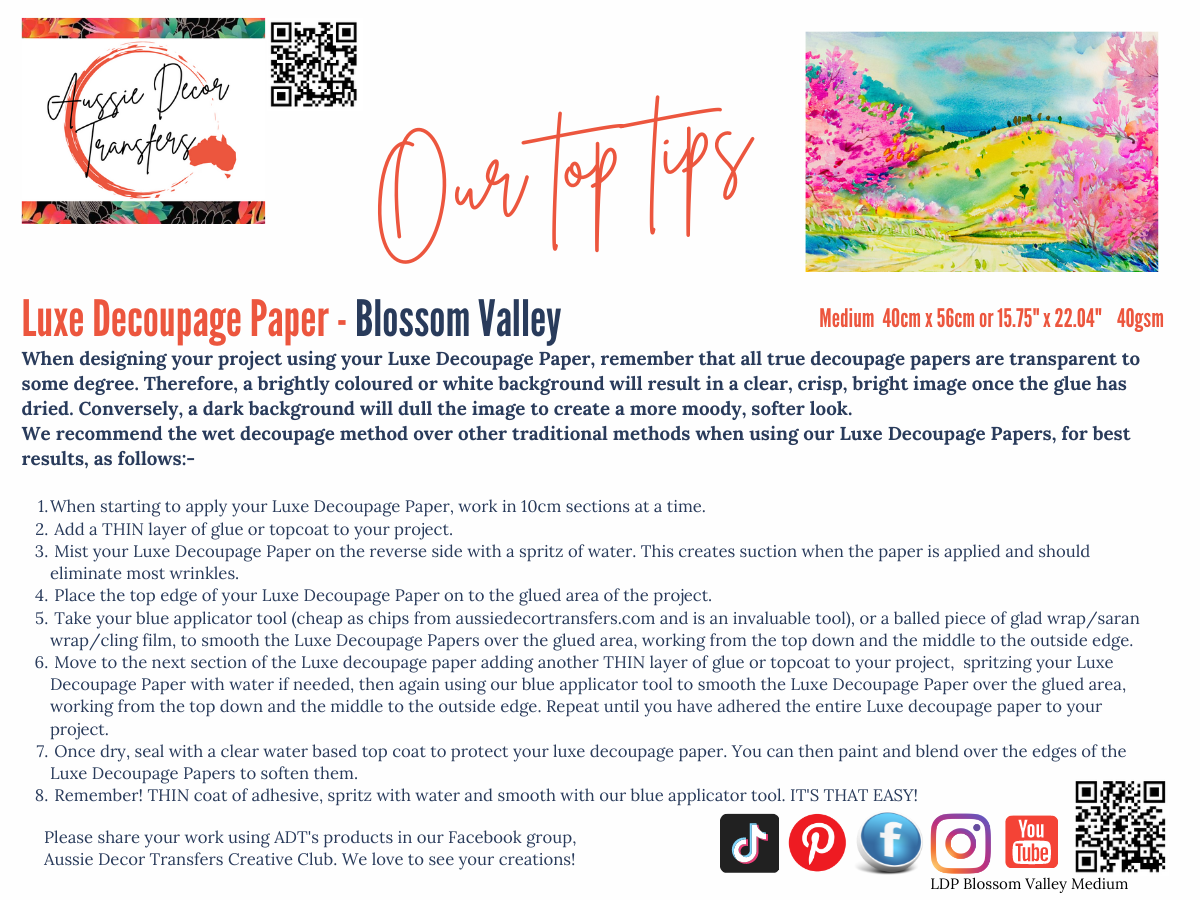 Blossom valley - Aussie luxe decoupage paper