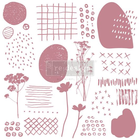 Redesign Decor Clear-Cling Stamps - Abstract Scribbles