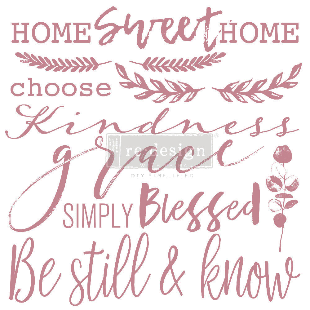 Redesign Decor Clear-Cling Stamps - Inspired Words