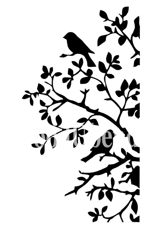 Posh Chalk Stencil - Posh Birds & Bendy Branches