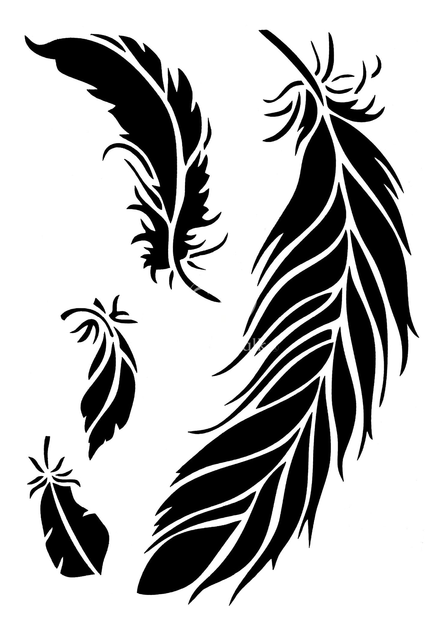 Posh Chalk Stencil - Posh Feathers